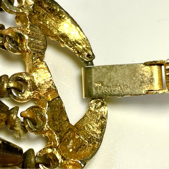 Lot ALL Crown Trifari Pat Pend. Necklace Bracelet Set, Leaf Necklace, Bracelet. - Picture 7 of 7